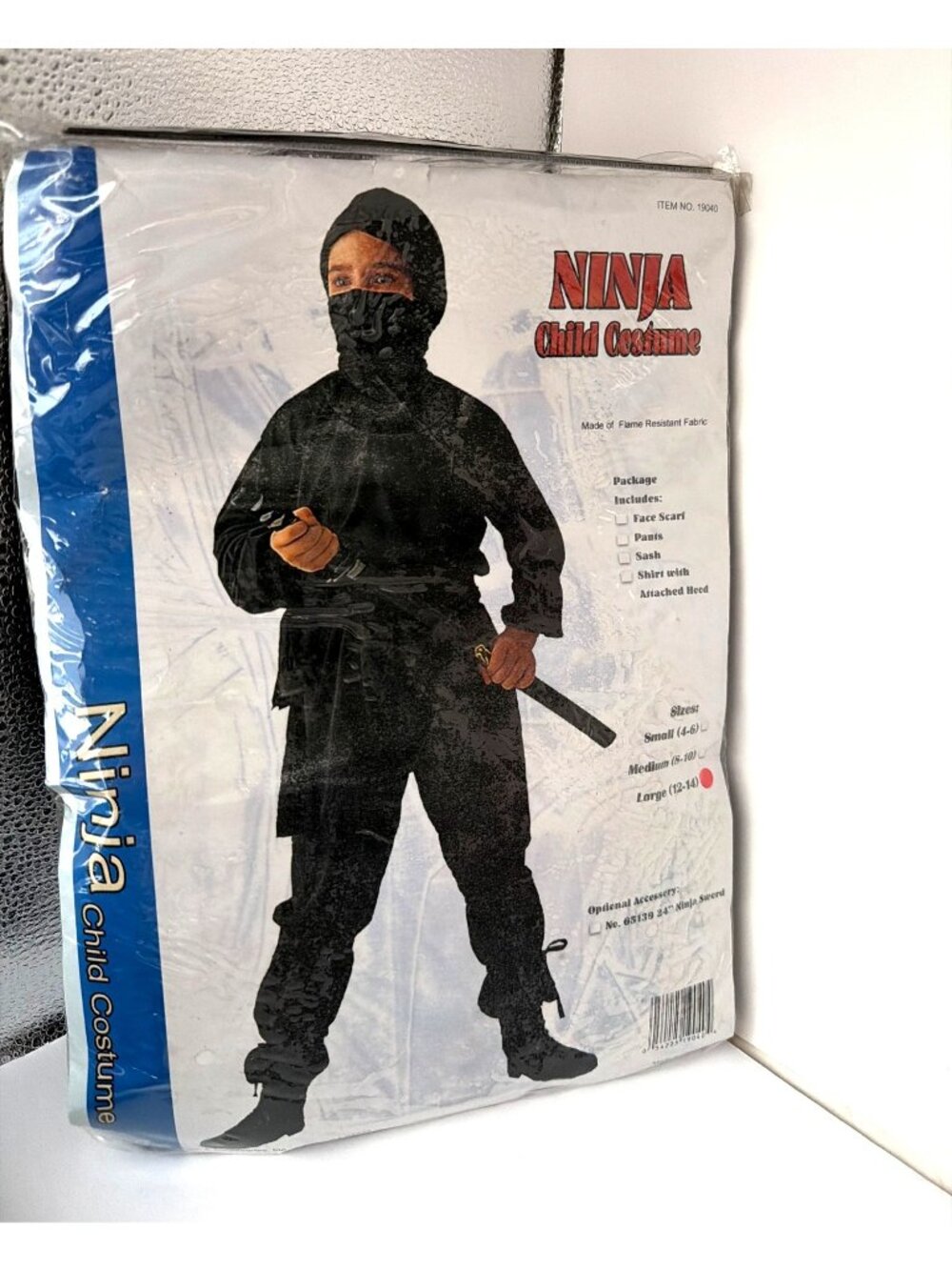 Black Ninja Cosplay Costume Child Size Large 12-14